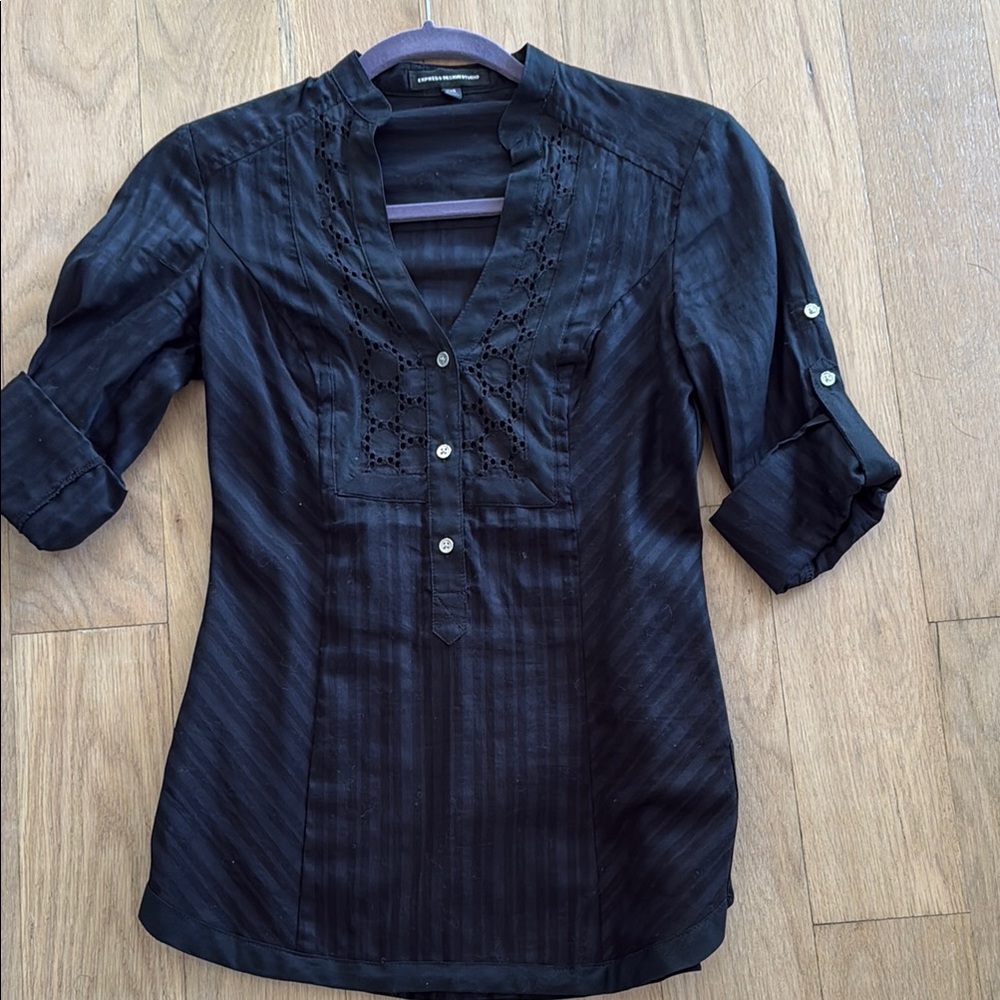 Express Blouse with Embroidered Accents